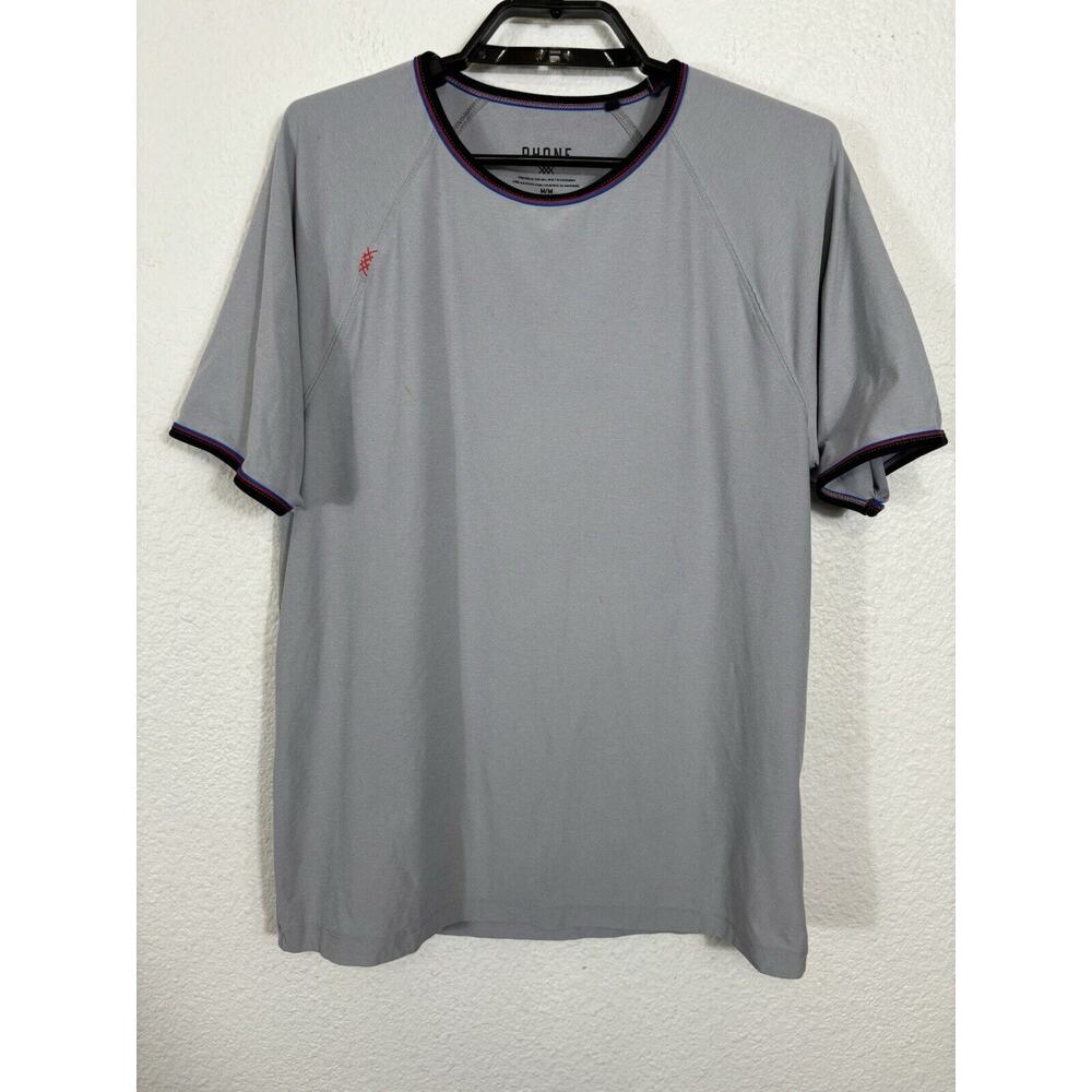 Rhone Shirt Mens Medium Gray Short Sleeve Nylon Blend *Spotting